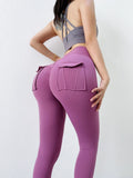 SOISOU Nylon Leggings Women's Pants Sport Yoga Pants Sexy Tight High Waist Elastic Women's Panties Pocket legging mujer - Waraqah