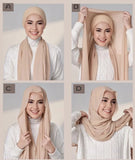 Women Muslim Chiffon Hijab With Cap Bonnet Instant Chiffon Hijabs Shawl Head Scarf Underscarf Caps Cover Headwrap - Waraqah
