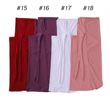 Ramadan Spring Summer Breathable Ironless Hijabs Long Instant Hijab Woman Ready To Wear With Face Masks Ready to Wear Hijabs - Waraqah