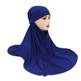 Ramadan Spring Summer Breathable Ironless Hijabs Long Instant Hijab Woman Ready To Wear With Face Masks Ready to Wear Hijabs - Waraqah