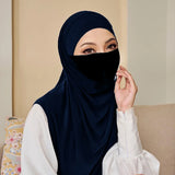 Ramadan Spring Summer Breathable Ironless Hijabs Long Instant Hijab Woman Ready To Wear With Face Masks Ready to Wear Hijabs - Waraqah