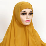 Women Muslim Chiffon Hijab With Cap Bonnet Instant Chiffon Hijabs Shawl Head Scarf Underscarf Caps Cover Headwrap - Waraqah