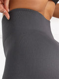 High Waisted Seamless Yoga Leggings, Ribbed Sportswear Tights, Fitness Apparel for Women, Gym and Casual Wear For Fall & Winter - Waraqah