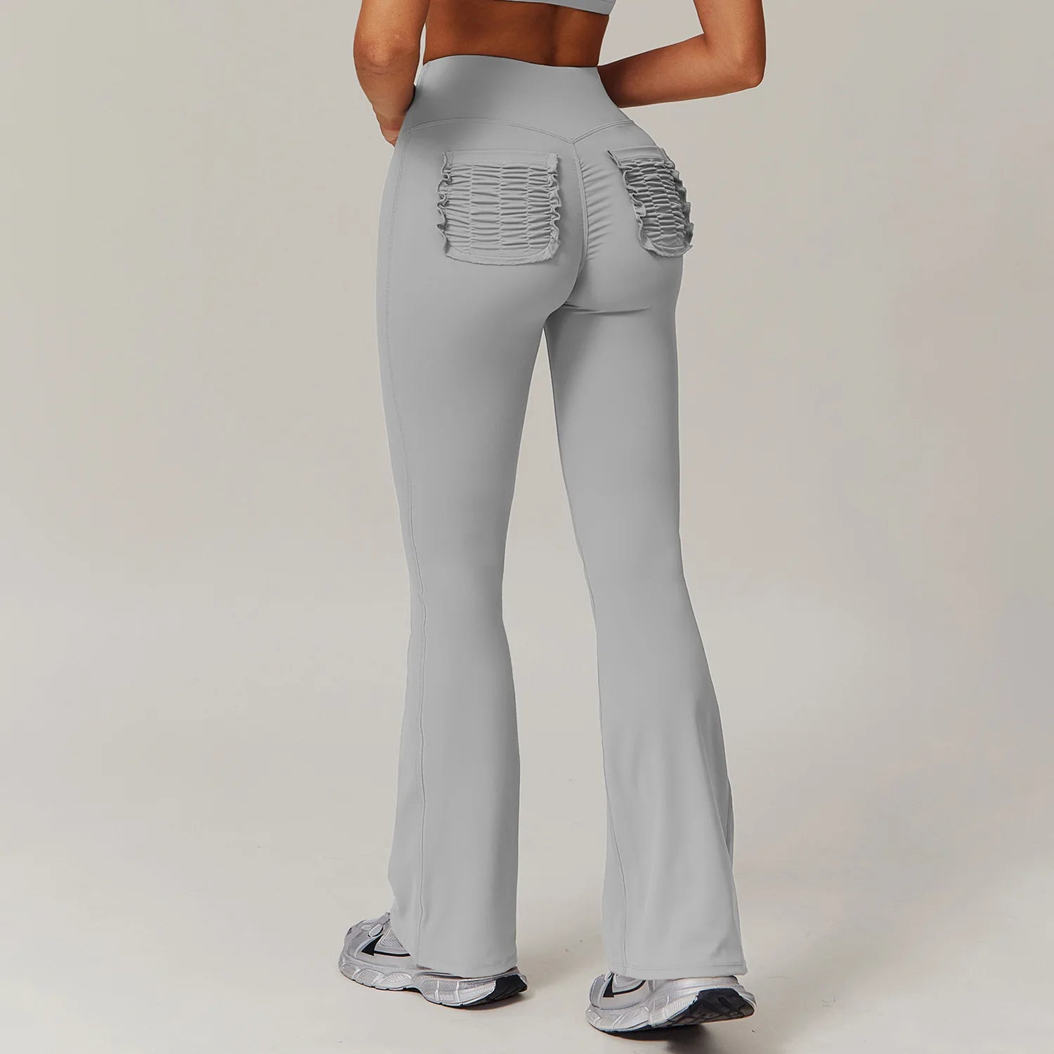 Bell-bottoms Women Wide Leg High Stretch Yoga Leggings Naked Feeling Wide Leg Pants Fitness Workwear With Pockets Yoga Pant s - Waraqah
