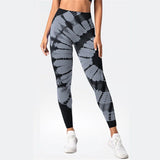 Seamless Tie-dye High-waist Sports Yoga Pants, Peach Buttocks, Breathable Yoga Trousers, Tight-fitting Bottoming Fitness Pants - Waraqah