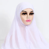 Women Muslim Chiffon Hijab With Cap Bonnet Instant Chiffon Hijabs Shawl Head Scarf Underscarf Caps Cover Headwrap - Waraqah