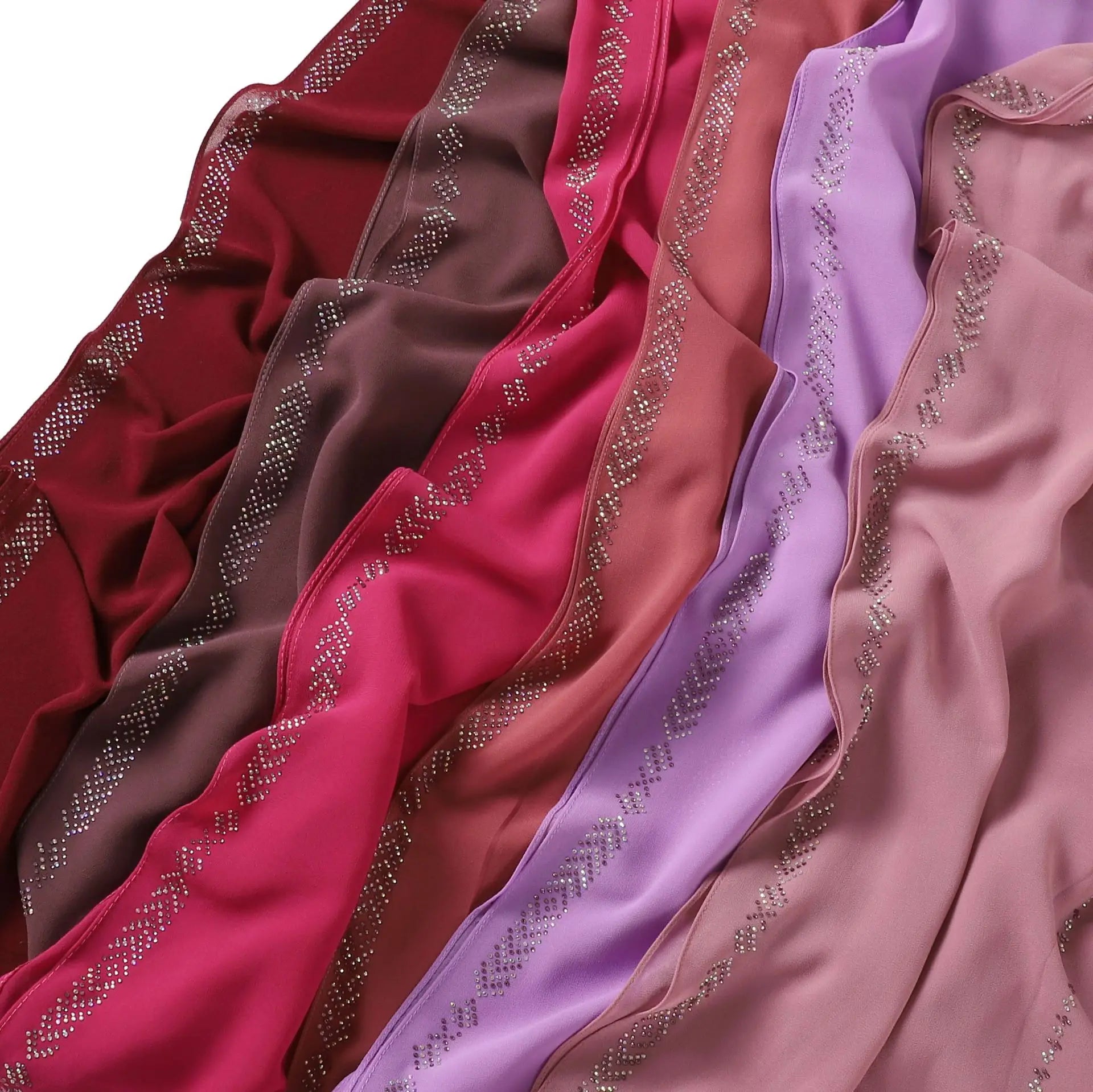 New Rhinestone Chiffon Hijab Scarf Women Muslim Hijab Luxury Bead Pearl Scarves Shawl Women Long Scarf Shawl Head Wraps Turban - Waraqah