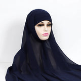 Women Muslim Chiffon Hijab With Cap Bonnet Instant Chiffon Hijabs Shawl Head Scarf Underscarf Caps Cover Headwrap - Waraqah