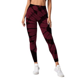 Seamless Tie-dye High-waist Sports Yoga Pants, Peach Buttocks, Breathable Yoga Trousers, Tight-fitting Bottoming Fitness Pants - Waraqah