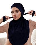 Ramadan Spring Summer Breathable Ironless Hijabs Long Instant Hijab Woman Ready To Wear With Face Masks Ready to Wear Hijabs - Waraqah