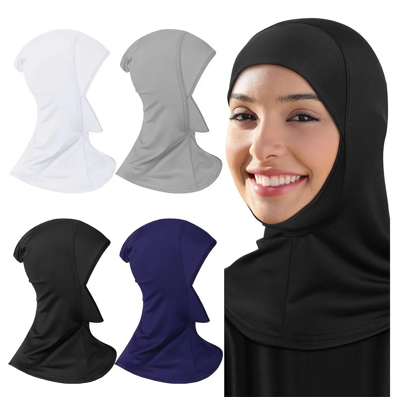 Stretchable Ethnic Long Tube Undercap Hijab Caps Breathable Headscarf Hat For Women Soft Hijab Bonnet With Full Neck Coverage - Waraqah