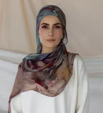 Marble Printed Modal Hijab Scarf Cotton Viscose Rayon Soft Not See Through Woven Muslim Women Shawl 180*80cm - Waraqah