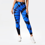 Seamless Tie-dye High-waist Sports Yoga Pants, Peach Buttocks, Breathable Yoga Trousers, Tight-fitting Bottoming Fitness Pants - Waraqah