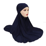 Ramadan Spring Summer Breathable Ironless Hijabs Long Instant Hijab Woman Ready To Wear With Face Masks Ready to Wear Hijabs - Waraqah