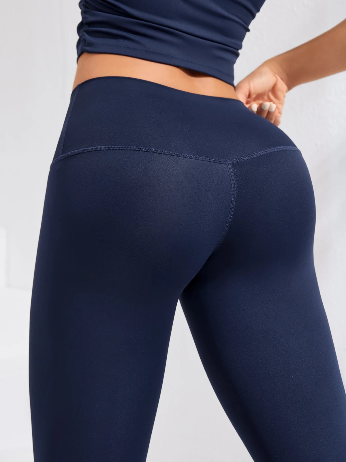 Ladies High Waist Yoga Leggings Women Fitness Running No T Line Sports Pants Girl Fitness Soft Tights Gym Legging - Waraqah
