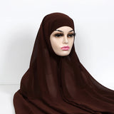 Women Muslim Chiffon Hijab With Cap Bonnet Instant Chiffon Hijabs Shawl Head Scarf Underscarf Caps Cover Headwrap - Waraqah