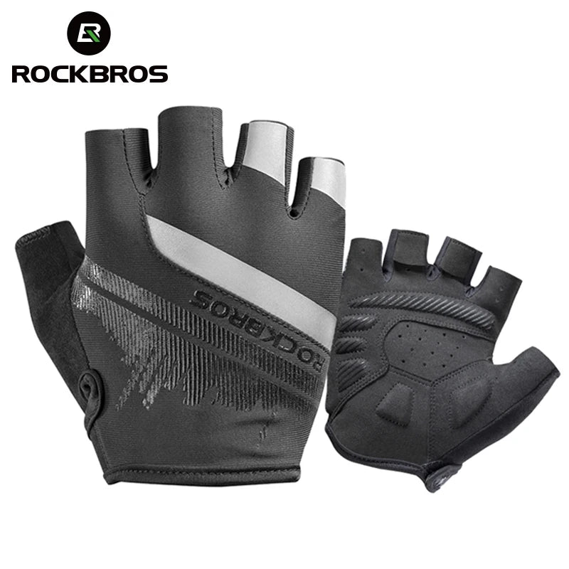 ROCKBROS Cycling Gloves Half Finger Shockproof Wear Resistant Breathable MTB Road Bicycle Gloves Men Women Sports Bike Equipment - Waraqah