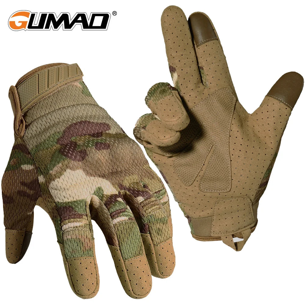 Camo Touch Screen Tactical Gloves Outdoor Hunting Shooting Sports Cycling Combat Airsoft Hiking Camping Bike Non-slip Equipment - Waraqah