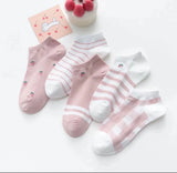 5 Pairs Letter Print Socks Comfy & Breathable Sports Short Socks Women's Stockings & Hosiery Soft & Comfy All-match Short Socks - Waraqah