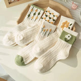 5 Pairs Letter Print Socks Comfy & Breathable Sports Short Socks Women's Stockings & Hosiery Soft & Comfy All-match Short Socks - Waraqah