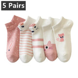 5 Pairs Letter Print Socks Comfy & Breathable Sports Short Socks Women's Stockings & Hosiery Soft & Comfy All-match Short Socks - Waraqah