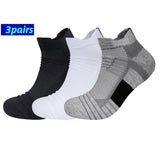 3 Pairs Breathable Mesh Athletic Terry Socks Cushioned Moisture-managing and Durable Reduces Foot for Running Hiking & Sports - Waraqah