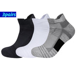 3 Pairs Breathable Mesh Athletic Terry Socks Cushioned Moisture-managing and Durable Reduces Foot for Running Hiking & Sports - Waraqah