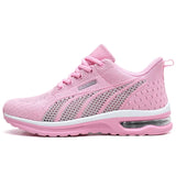 New Running Shoes Ladies Breathable Sneakers Summer Light Mesh Air Cushion Women's Sports Shoes Outdoor Lace Up Training Shoes - Waraqah