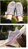 New Running Shoes Ladies Breathable Sneakers Summer Light Mesh Air Cushion Women's Sports Shoes Outdoor Lace Up Training Shoes - Waraqah