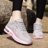 New Running Shoes Ladies Breathable Sneakers Summer Light Mesh Air Cushion Women's Sports Shoes Outdoor Lace Up Training Shoes - Waraqah