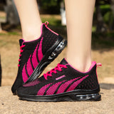 New Running Shoes Ladies Breathable Sneakers Summer Light Mesh Air Cushion Women's Sports Shoes Outdoor Lace Up Training Shoes - Waraqah