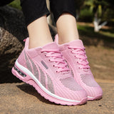 New Running Shoes Ladies Breathable Sneakers Summer Light Mesh Air Cushion Women's Sports Shoes Outdoor Lace Up Training Shoes - Waraqah