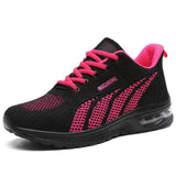 New Running Shoes Ladies Breathable Sneakers Summer Light Mesh Air Cushion Women's Sports Shoes Outdoor Lace Up Training Shoes - Waraqah