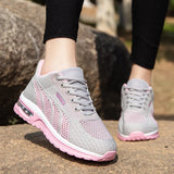 New Running Shoes Ladies Breathable Sneakers Summer Light Mesh Air Cushion Women's Sports Shoes Outdoor Lace Up Training Shoes - Waraqah