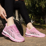 New Running Shoes Ladies Breathable Sneakers Summer Light Mesh Air Cushion Women's Sports Shoes Outdoor Lace Up Training Shoes - Waraqah