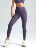 Women's Solid High Waist Sports Leggings,Breathable Comfortable Quick Drying SkinnyPants for Yoga Running, Ladies Sportswear for - Waraqah