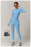 Women Seamless Yoga Set 2PCS Workout Set Sportswear Gym Clothing Fitness Long Sleeve Jacket High Waist Leggings Sports Suits - Waraqah