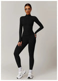 Women Seamless Yoga Set 2PCS Workout Set Sportswear Gym Clothing Fitness Long Sleeve Jacket High Waist Leggings Sports Suits - Waraqah