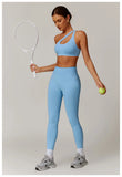 Women Seamless Yoga Set 2PCS Workout Set Sportswear Gym Clothing Fitness Long Sleeve Jacket High Waist Leggings Sports Suits - Waraqah