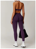 Women Seamless Yoga Set 2PCS Workout Set Sportswear Gym Clothing Fitness Long Sleeve Jacket High Waist Leggings Sports Suits - Waraqah