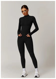 Women Seamless Yoga Set 2PCS Workout Set Sportswear Gym Clothing Fitness Long Sleeve Jacket High Waist Leggings Sports Suits - Waraqah