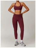 Women Seamless Yoga Set 2PCS Workout Set Sportswear Gym Clothing Fitness Long Sleeve Jacket High Waist Leggings Sports Suits - Waraqah