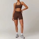 Women Seamless Yoga Set 2PCS Workout Set Sportswear Gym Clothing Fitness Long Sleeve Jacket High Waist Leggings Sports Suits - Waraqah