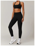 Women Seamless Yoga Set 2PCS Workout Set Sportswear Gym Clothing Fitness Long Sleeve Jacket High Waist Leggings Sports Suits - Waraqah