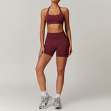 Women Seamless Yoga Set 2PCS Workout Set Sportswear Gym Clothing Fitness Long Sleeve Jacket High Waist Leggings Sports Suits - Waraqah