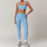 Women Seamless Yoga Set 2PCS Workout Set Sportswear Gym Clothing Fitness Long Sleeve Jacket High Waist Leggings Sports Suits - Waraqah