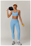 Women Seamless Yoga Set 2PCS Workout Set Sportswear Gym Clothing Fitness Long Sleeve Jacket High Waist Leggings Sports Suits - Waraqah