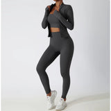 Women Zip Fitness Yoga Shirt Winter Warm Gym Top Woman Yoga Long Sleeve Sports Jacket Activewear Running Coats Workout Clothes - Waraqah