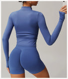 Women Zip Fitness Yoga Shirt Winter Warm Gym Top Woman Yoga Long Sleeve Sports Jacket Activewear Running Coats Workout Clothes - Waraqah