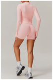 Women Zip Fitness Yoga Shirt Winter Warm Gym Top Woman Yoga Long Sleeve Sports Jacket Activewear Running Coats Workout Clothes - Waraqah